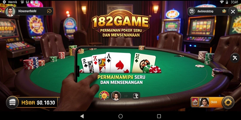 Screenshot gameplay poker yang menampilkan momen seru di 182GAME.