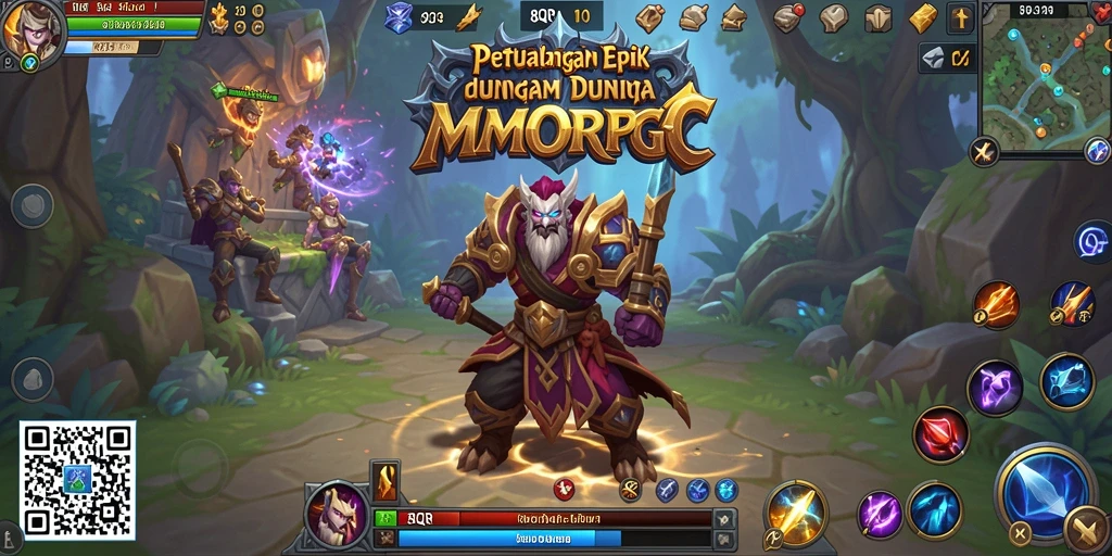 Gameplay mendebarkan dalam 8QR yang penuh aksi MMORPG.