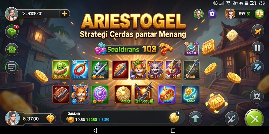 Tampilan gameplay menantang di ARIESTOGEL dengan fitur strategi menarik.