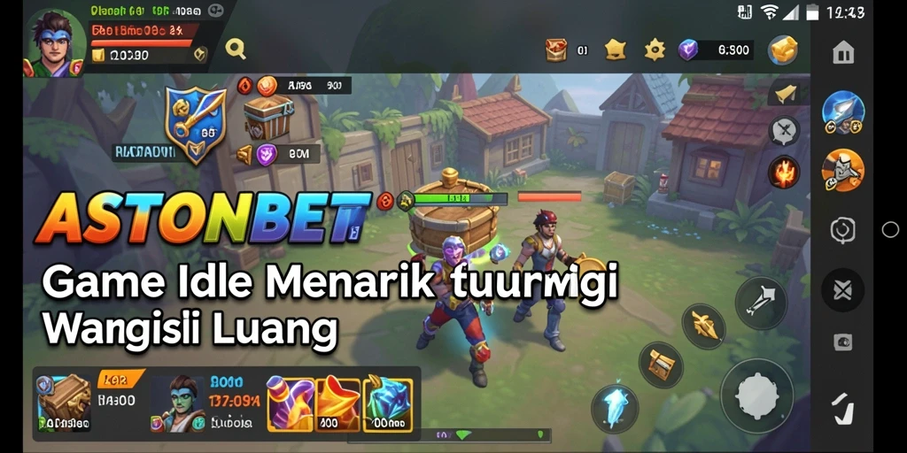 Tampilan gameplay Idle ASTONBET yang mengasyikkan dan penuh warna.