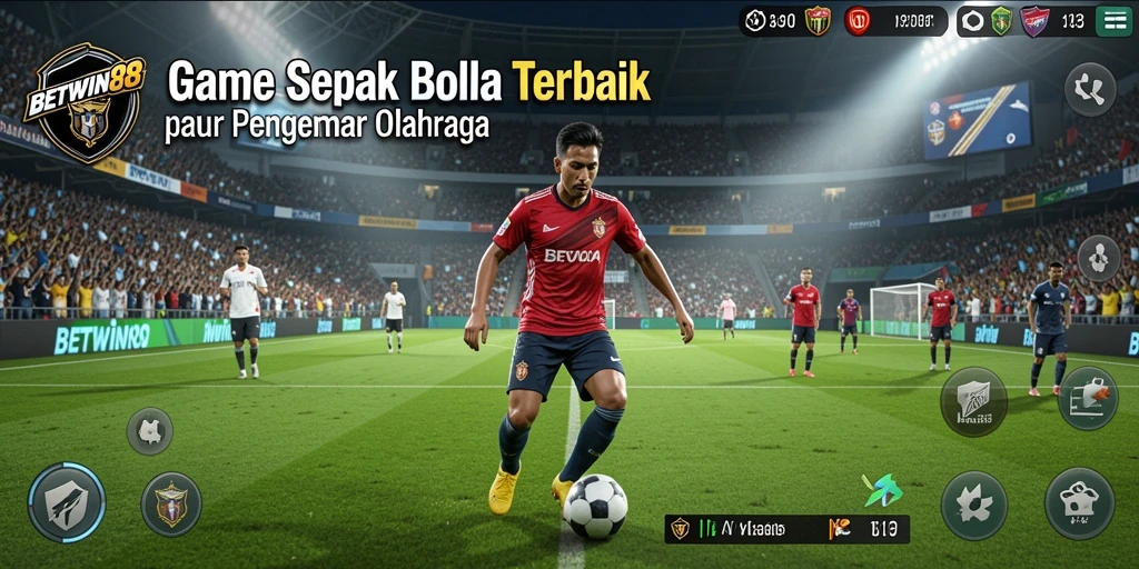 Screenshot BETWIN88 menunjukkan aksi seru pertandingan sepak bola.