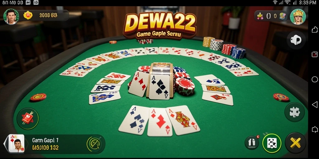 Tampilan gameplay seru dari DEWA22 dengan pemain yang berdiskusi.