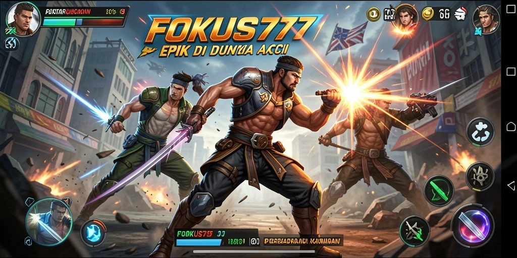 Tampilan gameplay FOKUS777 yang penuh aksi dan petualangan.