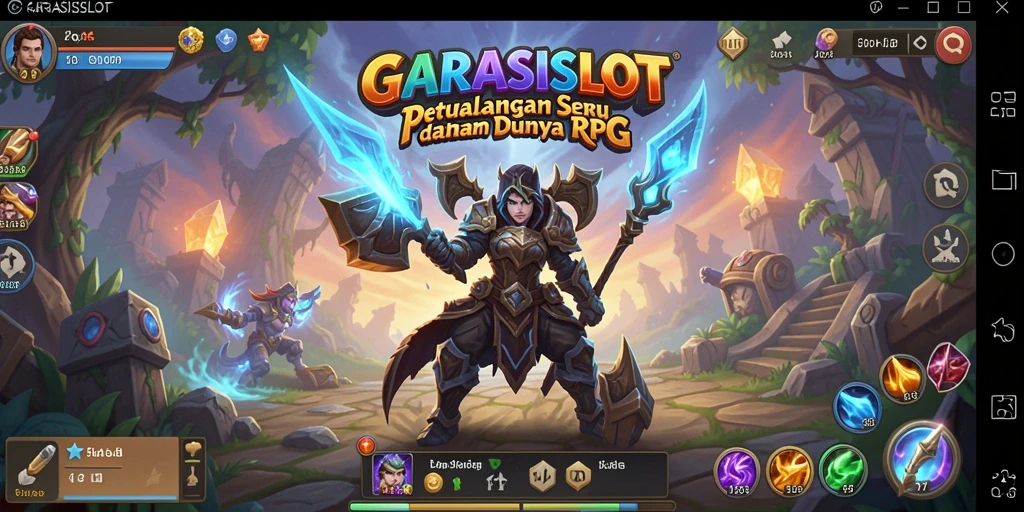 Tangkapan layar utama GARASISLOT menampilkan aksi pertarungan yang mendebarkan dalam dunia RPG.
