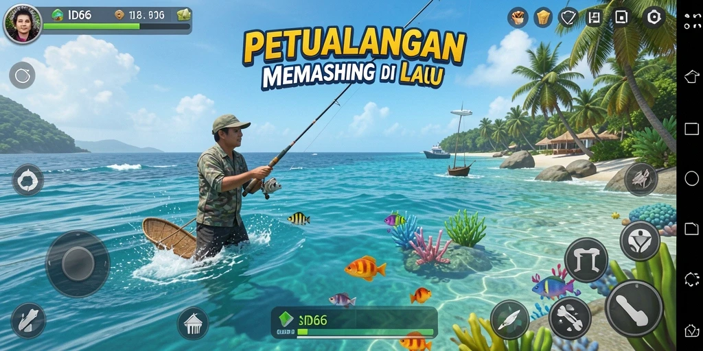 Tampilan gameplay memancing yang menawankan di ID66.