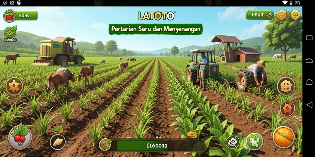 Tampilan menarik dari gameplay pertanian LATOTO yang menyenangkan.