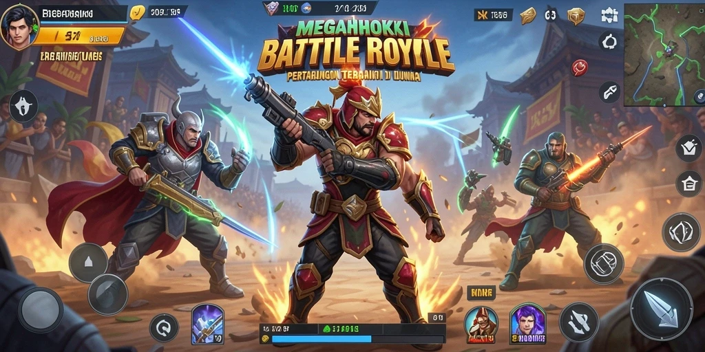 Tampilan aksi seru dalam pertandingan Battle Royale MEGAHOKI.