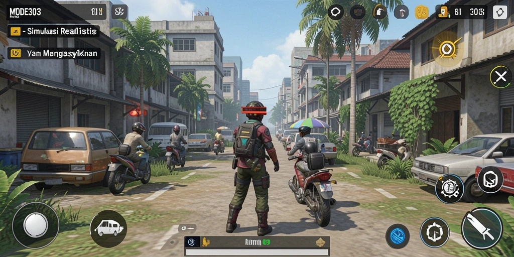 Screenshot gameplay MODE303 menampilkan aksi menarik dalam simulasi.