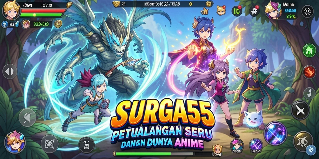 Tampilan menarik dari gameplay SURGA55 dalam dunia Anime.