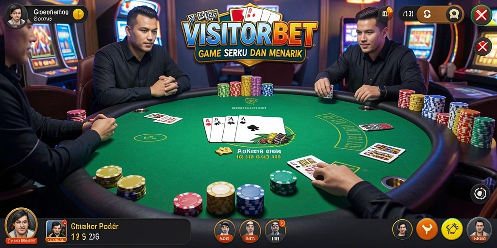 Screenshot gameplay VISITORBET menampilkan keseruan bermain poker online.